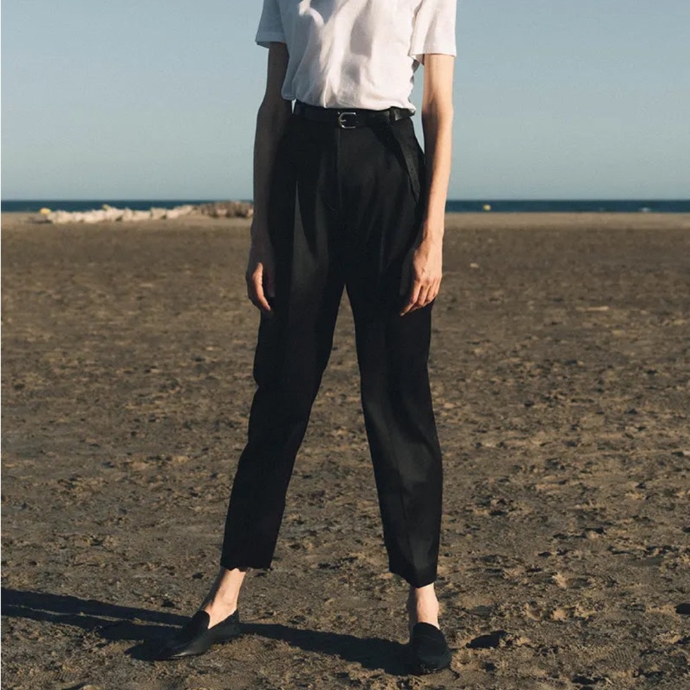 Emi Mess Black Women's Wool Pants - Picture 2 of 4